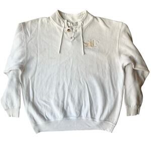 SF San Francisco Men Long sleeve Thick Sweatshirt size M, Off White